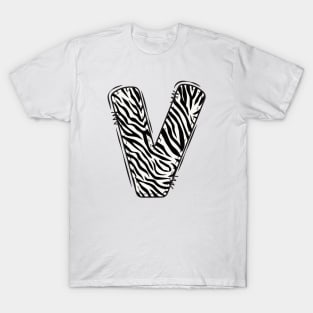 Zebra Letter V T-Shirt